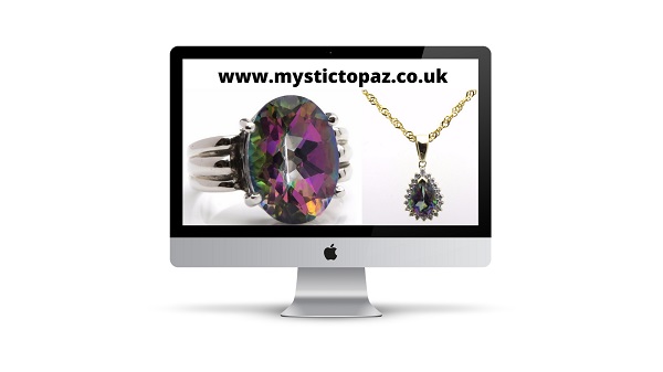 mystic topaz white gold ring and pendant part of collection offering mystictopaz.co.uk domain for sale